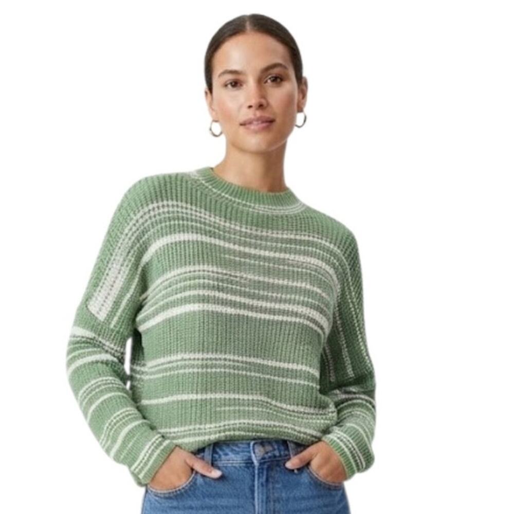 SHEIN Classic Knit Pullover Sweater Striped Ribbed Casual Fall Small